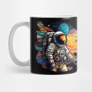 Astronaut in Space Colorful Vibrant Psychedelic Mug